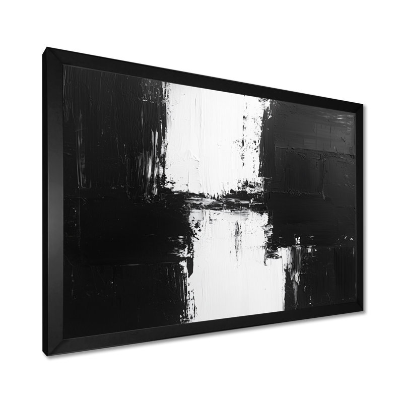 Monochromatique dérive des ombres dans le noir - Art mural transitionnel moderne abstrait pour le salon, Noir