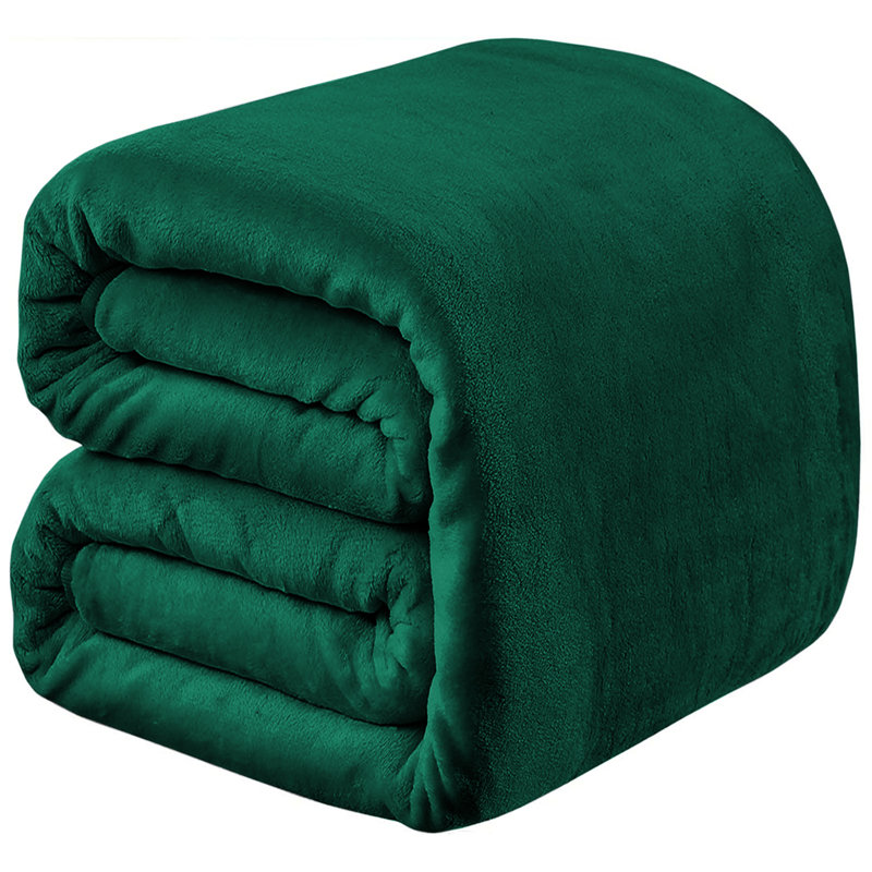 Jyon Soft Touch Mink Faux Fur Throw/Blanket, King, Green