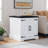 Farmhouse Square Nightstand With Storage Cabinet End Table With Charging Station