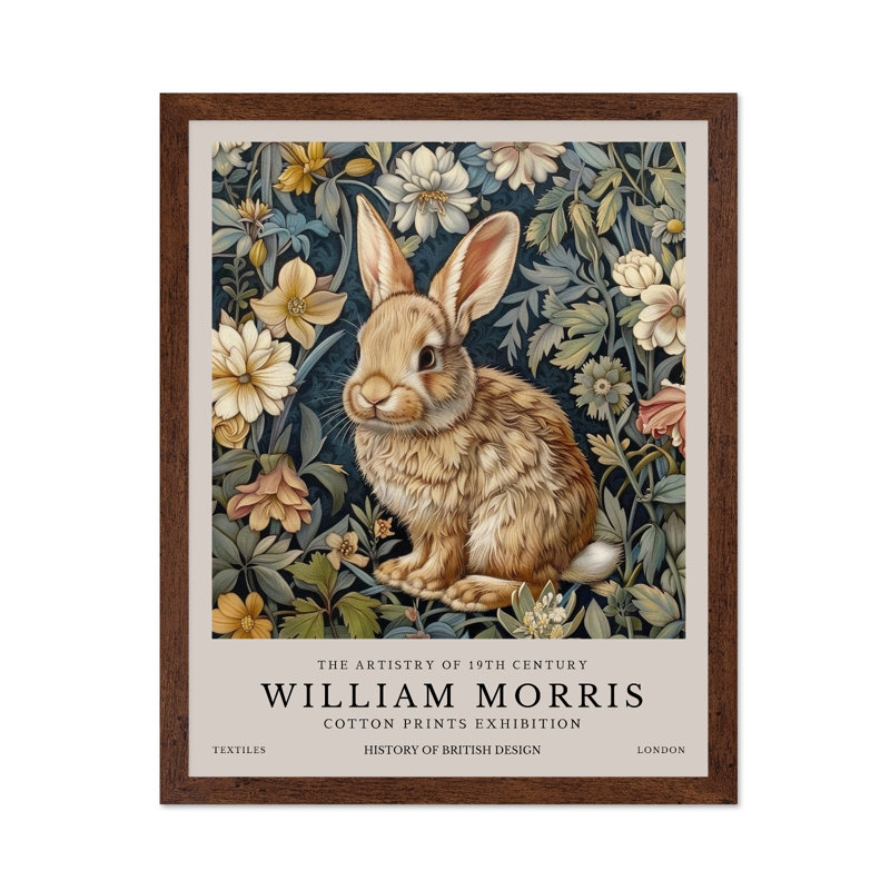 William Morris - Lapin n ° 1, Poster, 11"H x 14"W, Brown Framed