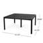 Table de salle à manger en aluminium avec texture tissée, ton antique noir mat, support en fonte, style extérieur 59,44 x 28,23, apparence, stable
