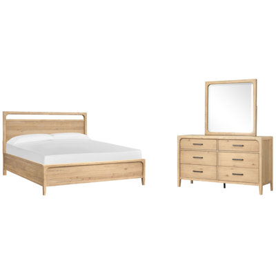 Ramspoth Queen Panel Bed And Drawer Dresser With Landscape Mirror