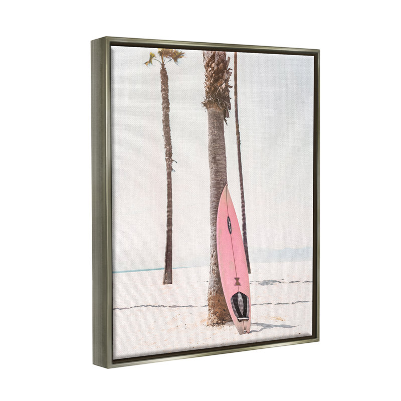«Stupell Industries», planche de surf rose sur toile par Sissi et Seb, H 21 po x l 17 po x P 1,7 po