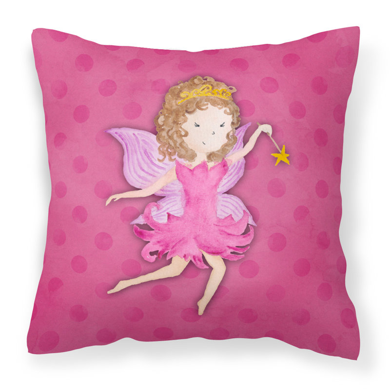 Coussin décoratif intérieur/extérieur aquarelle princess fée, 18 po x 18 po