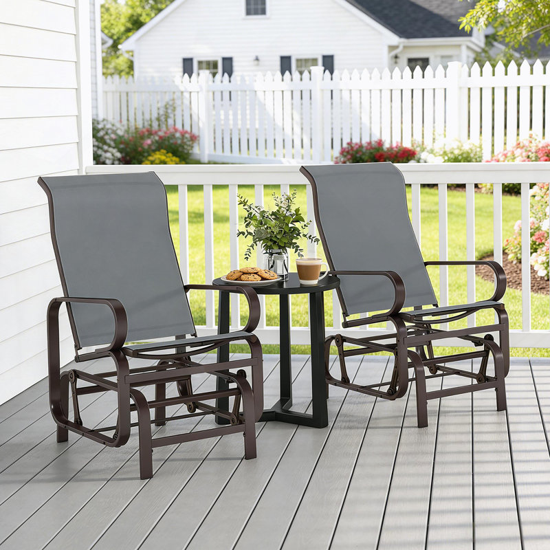 Ensemble de 2 chaises berçantes d'extérieur Cozy, Gris