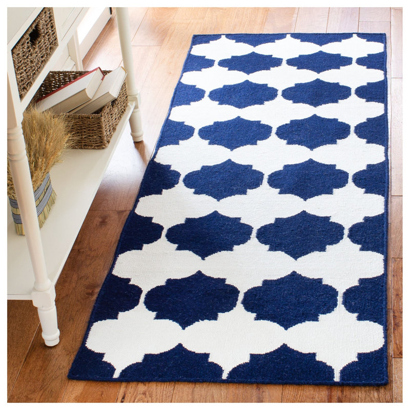 Tapis géométrique tissé à la main à motif banane en soie / laine / coton Rodgers, Tapis de couloir 2 pi 6 po x 9 pi