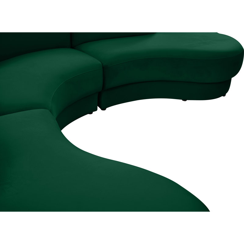 Velvet Sectional Symmetrical, Green Velvet