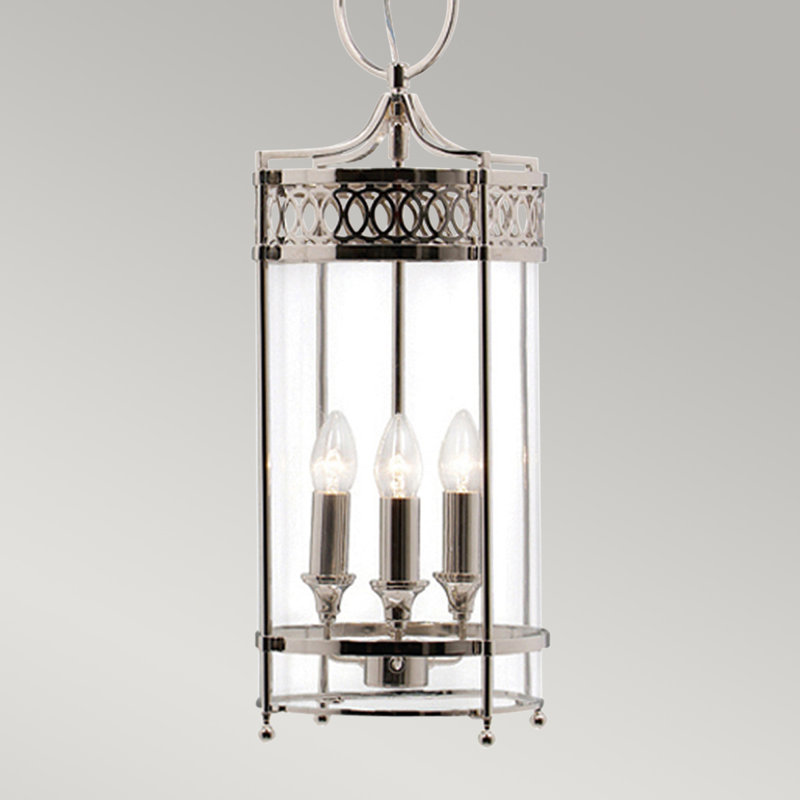 Bataan 3 - Light Lantern Pendant, Polished Nickel