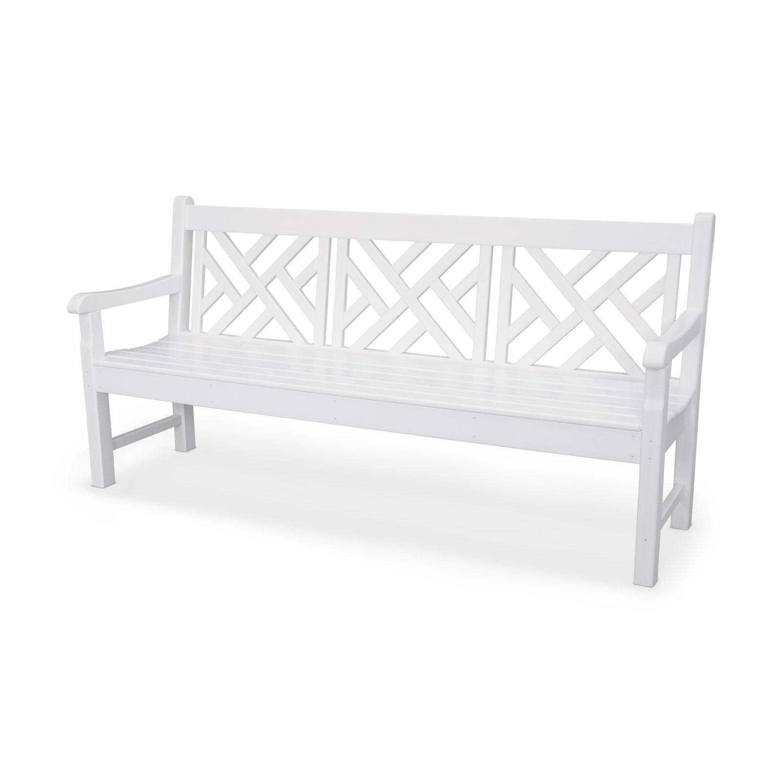 POLYWOOD® Rockford 72" Garden Bench, White