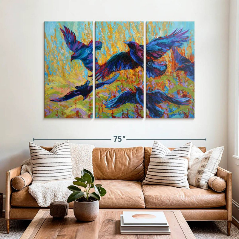 Brampt Crows III, 42" H x 65" W