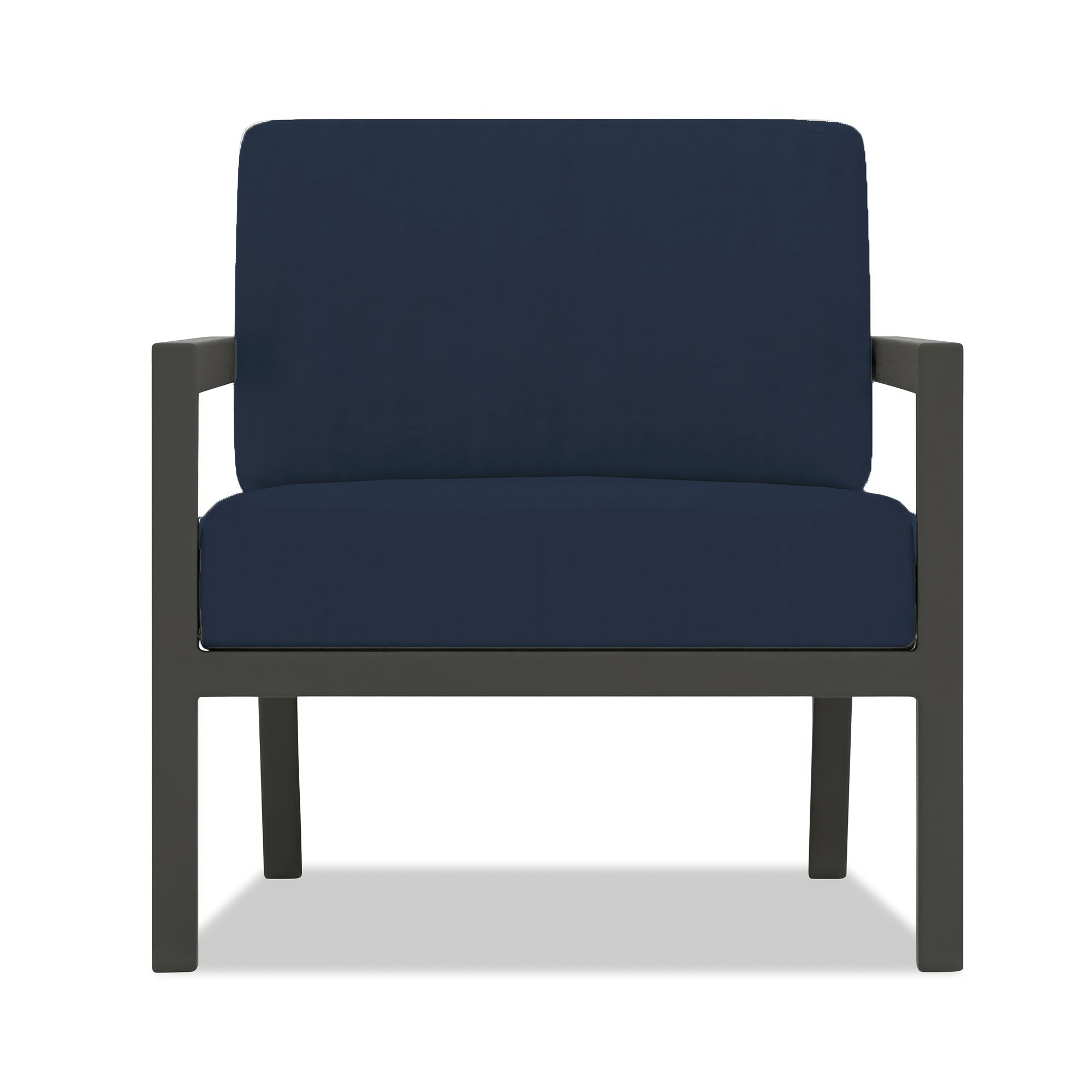 Vivant Patio Chair with Sunbrella® Cushions, Spectrum Indigo Sunbrella®, Black