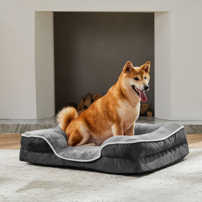 Rectangle Calming Dog Bed for Dogs and Cats, Pet Sofa