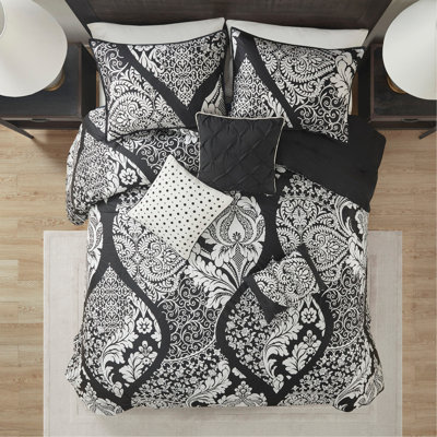 Ensemble d'édredon en coton 7 pièces noir 7 pièces