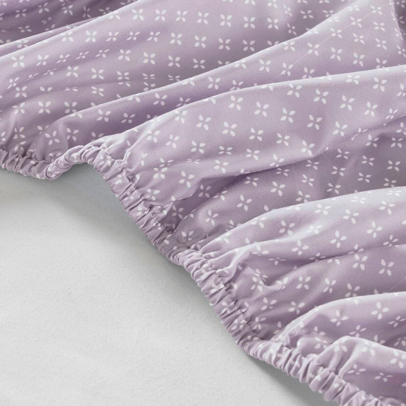 Ensemble d'édredon floral avec draps Taupe
