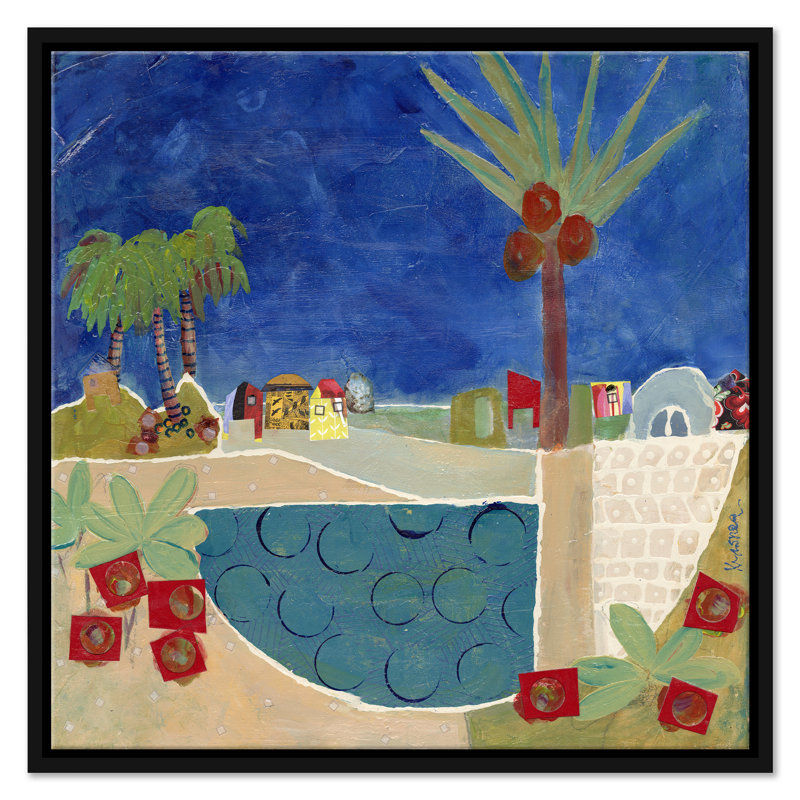Coconuts by Jill Krasner - Single Picture Frame Painting on Canvas, Black