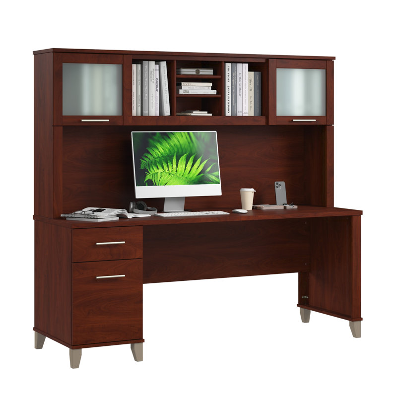 Bureau avec rehausse Paelynn, Cerisier Hansen