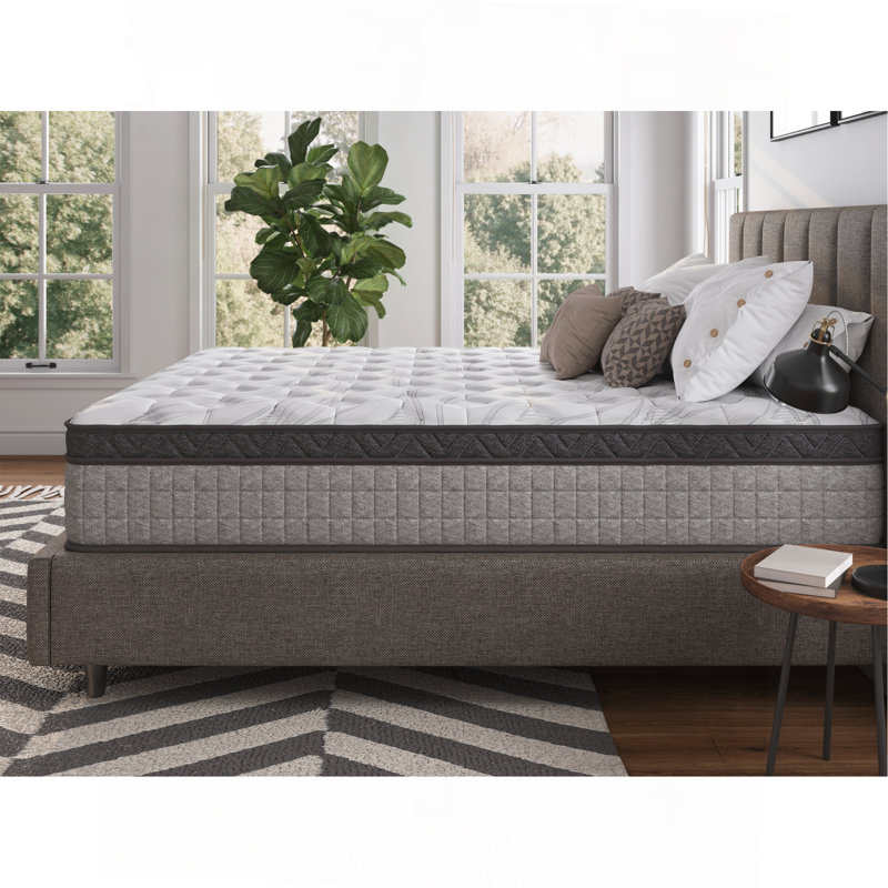 Matelas en mousse à mémoire de forme avec ressorts et gel rafraîchissant, soulagement de la pression et isolement du mouvement