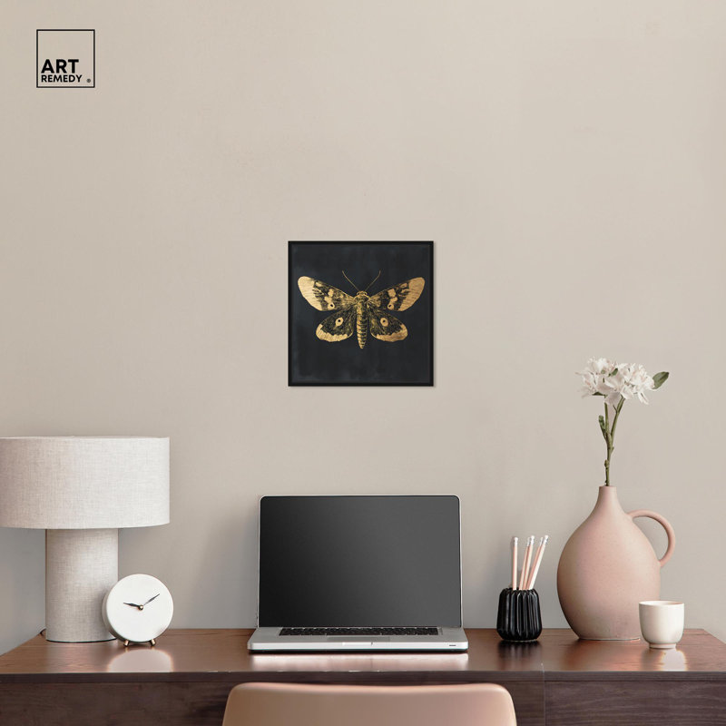 Sunlit Butterfly II, reproduction d'art sur toile par Art Remedy, H 13 po x l 13 po, Cadre flottant noir