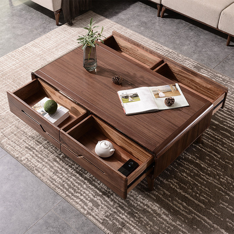 Table basse rectangulaire en bois massif