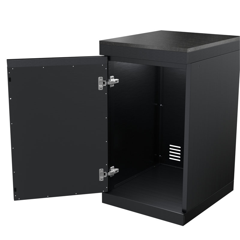 Rangement pour îlots de cuisine en acier inoxydable pour l'extérieur, de qualité marine 304, comptoir en granite, surface facile à nettoyer, verrouillable, armoire de rangement de 19,65 po de profondeur, brûleurs, portes réglables, largeur de 22,88 po