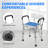 BAOKALER Bathroom Chair with Blue Cushioned Backrest