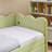Twin Size Daybed with Two Storage Drawers, Cozy Gingham Sofa Bed with USB Port and Wave Shaped Linen Fabric, Green-168768064-168768073