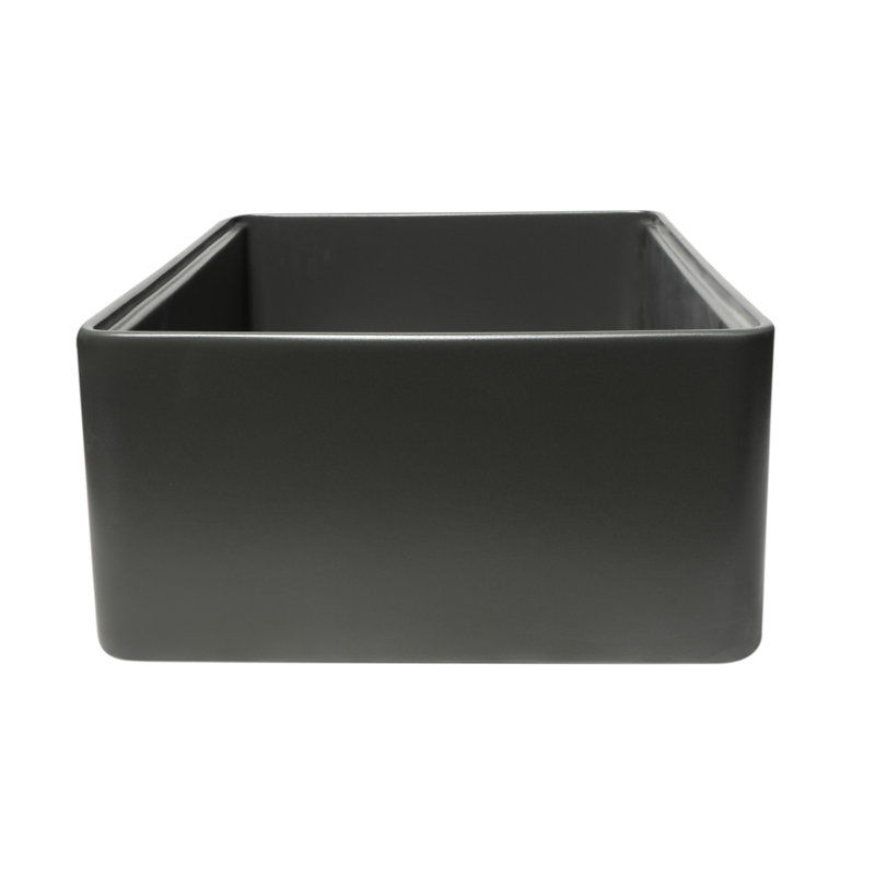 30'' L Single Bowl Fireclay Kitchen Sink, Gray