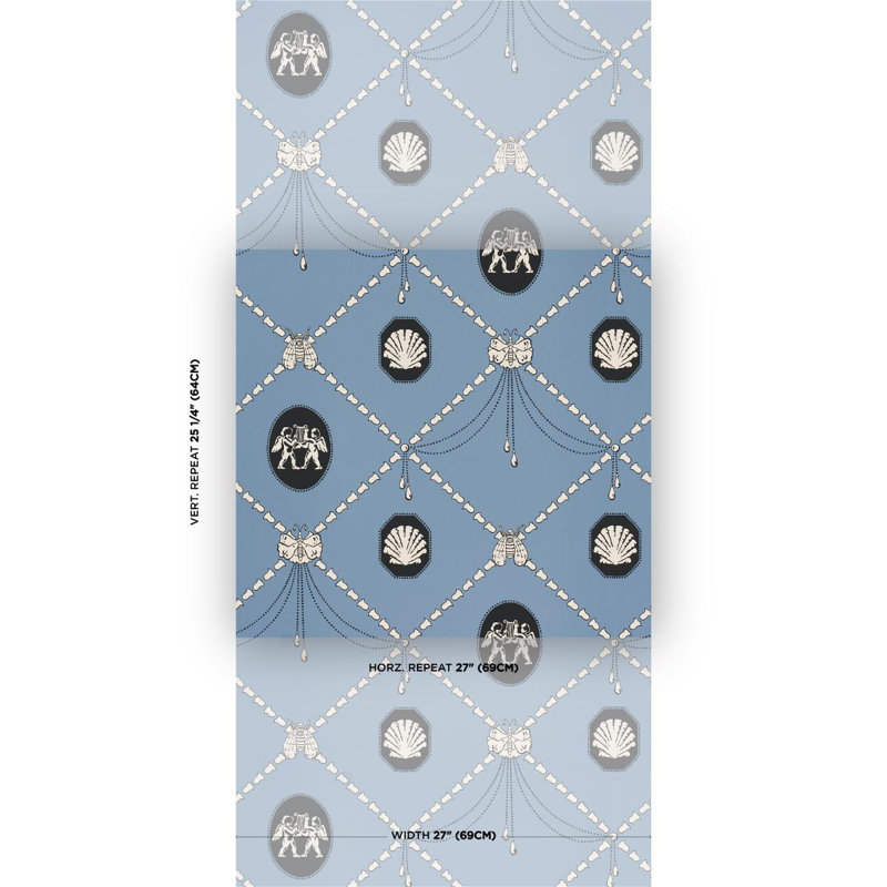 Schumacher X Backdrop Wallpaper Roll, Blue