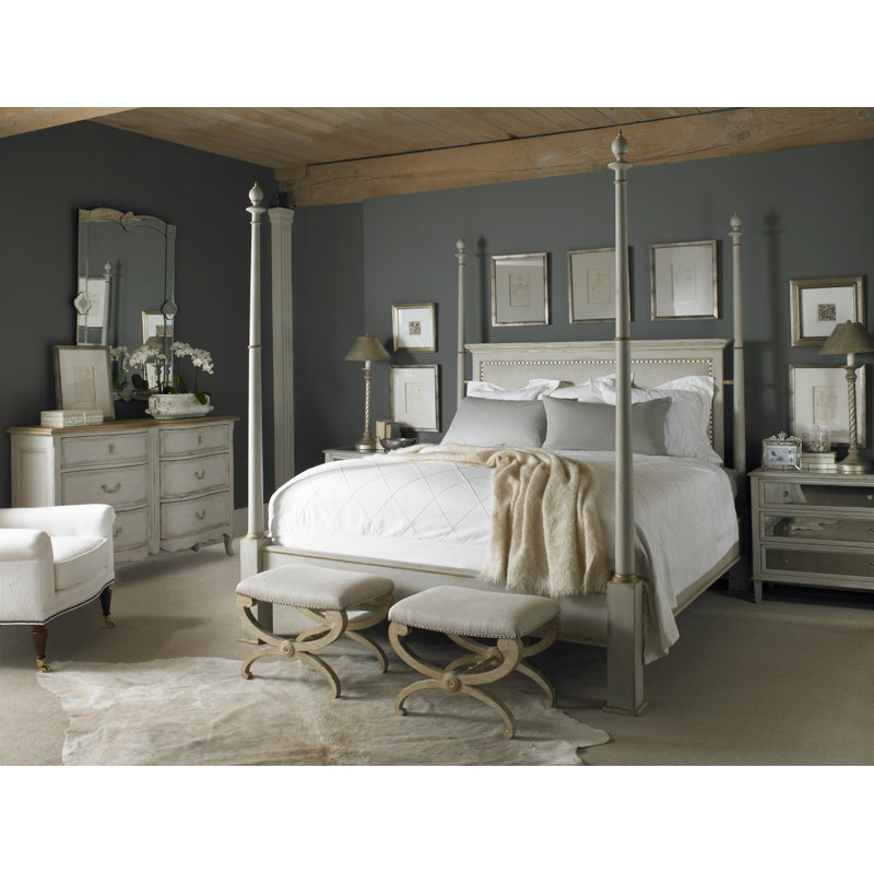 Monarch Linen Four Poster Bed, Queen