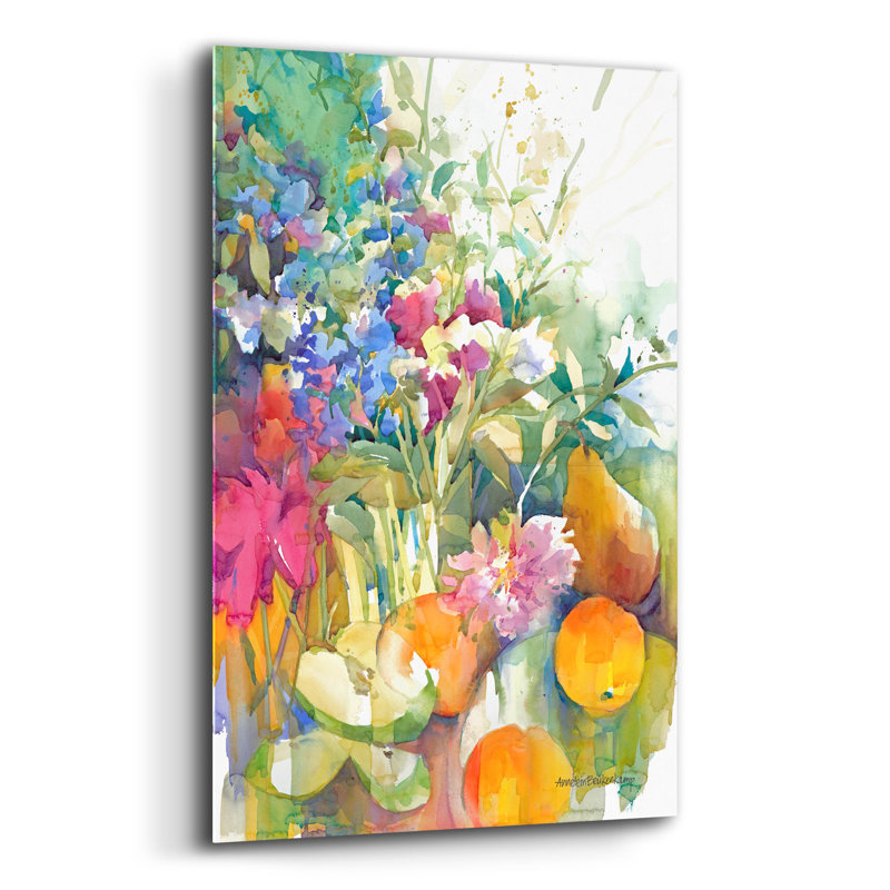«Fruit Bouquet» par Annelein Beukenkamp, art mural en verre acrylique, H 24 po x l 16 po x P 0,2 po