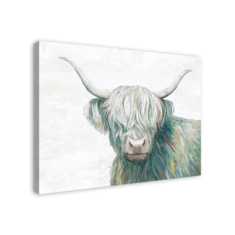 Impression sur toile peinte Highland Cow, H 30 po x l 40 po