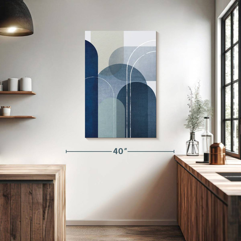 Avery Blue Linen Mountains II, H 39 po x l 26 po