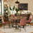 Round Dining Table Set with Velvet Upholstery Chairs-896957267-896957266-892995273