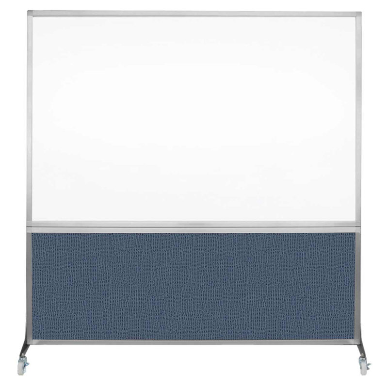 Tableau blanc mobile 6 'de haut DivideWrite, Océan, H 72 po x l 72 po, Argent