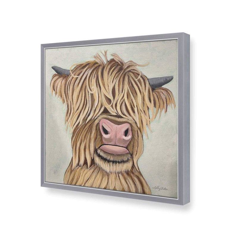 «Howie» par Ashley Justice, reproduction d'art, L 36 x H 36, Argent, Impression encadrée