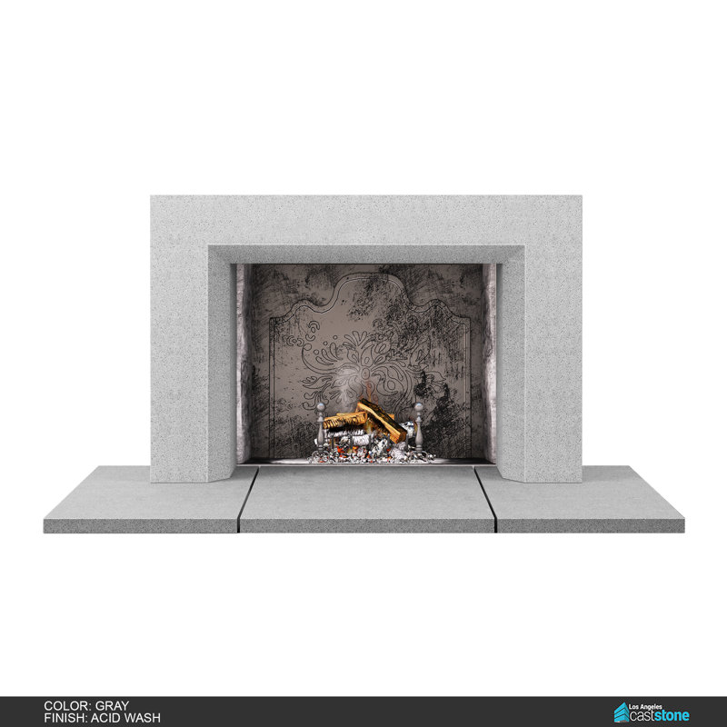 Miami Fireplace Surround, Acid Wash Gray