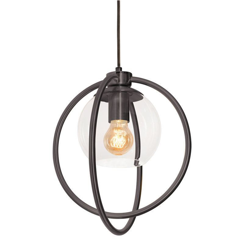 Luminaire suspendu 12 po Jamie - nickel satiné, Noir