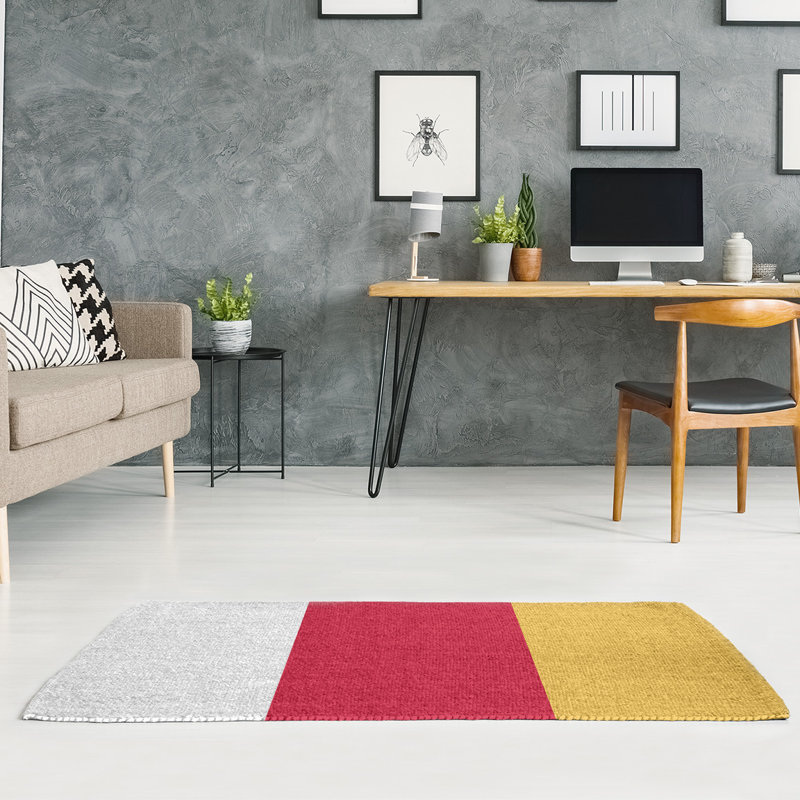 Tapis de zone rouge/jaune, Rectangle 5 pi x 7 pi