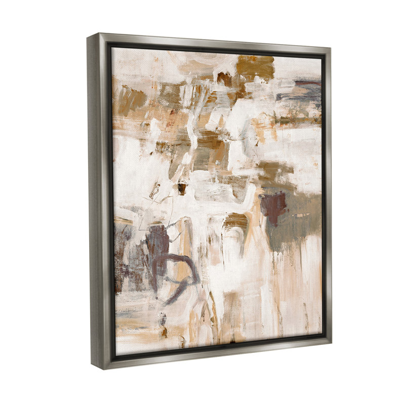 " Beige Abstract Pattern " by Lisa Ridgers, 21" H x 17" W, Luster Gray Floater Frame
