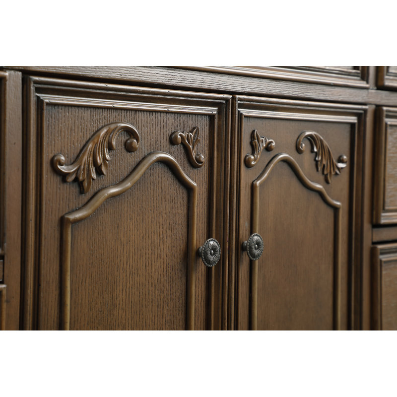 Ensemble de meuble-lavabo simple 48 po Angelique, Blanc pur, Chêne foncé