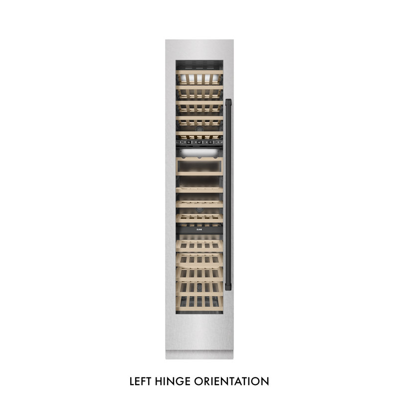 ZLINE Autograph 18 in. White Matte 68 Bottle Right Hinge Column Wine Cooler with Bronze Accents, Right Handed, Black