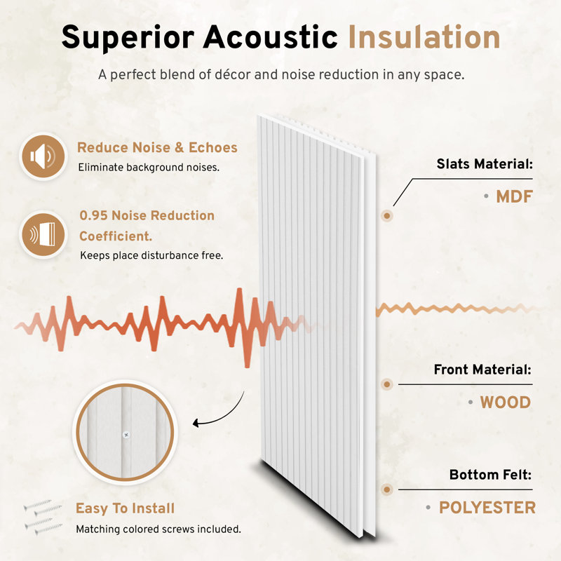 Panneaux muraux en bois acoustique, Satin