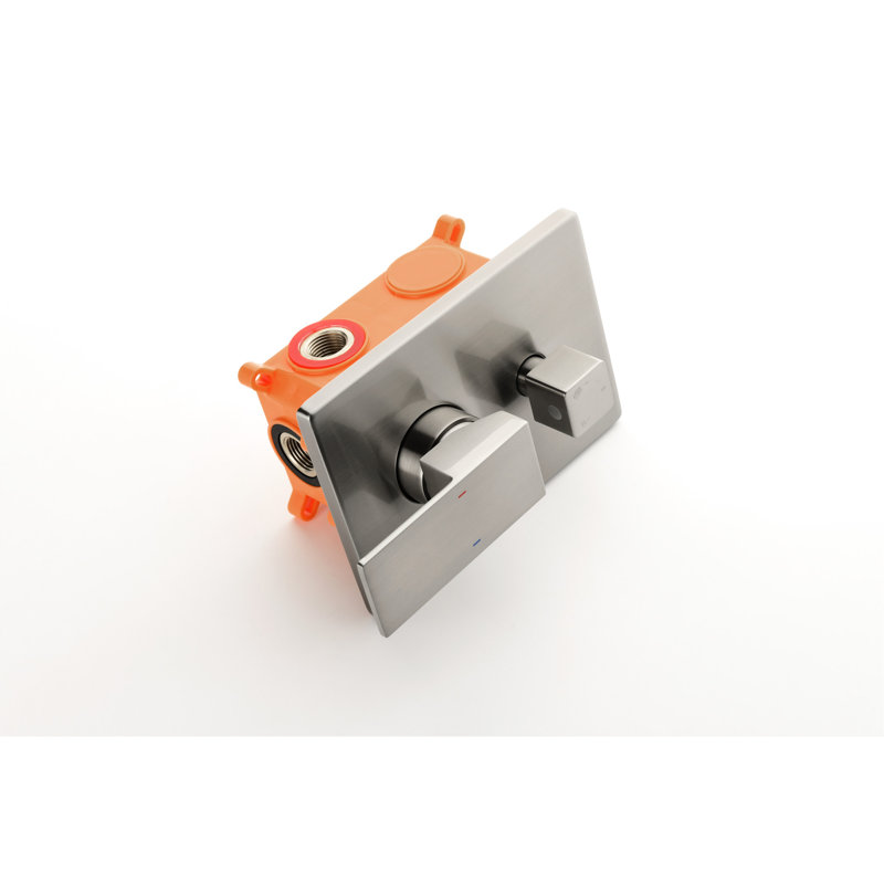 Solid Brass Shower Diverter Valve Mixer - 3 Way Outlet, Balance, 2 Entrances, Brushed Nickel Balance Mixing, Outlets, 1/2,