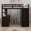 Lit mezzanine avec tiroirs, bureau et garde-robe-106491191