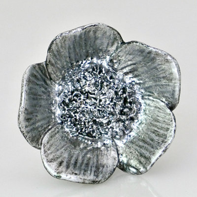 Silver Flower Knob - Set of 4