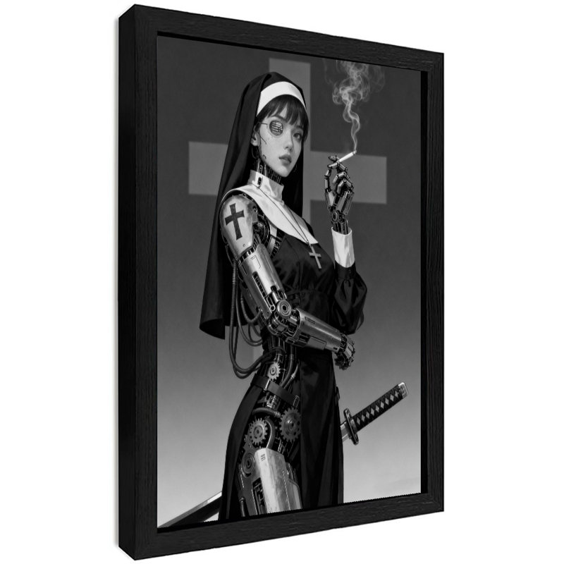 Reproduction d'art encadré noir rétro, H 11 po x l 9 po