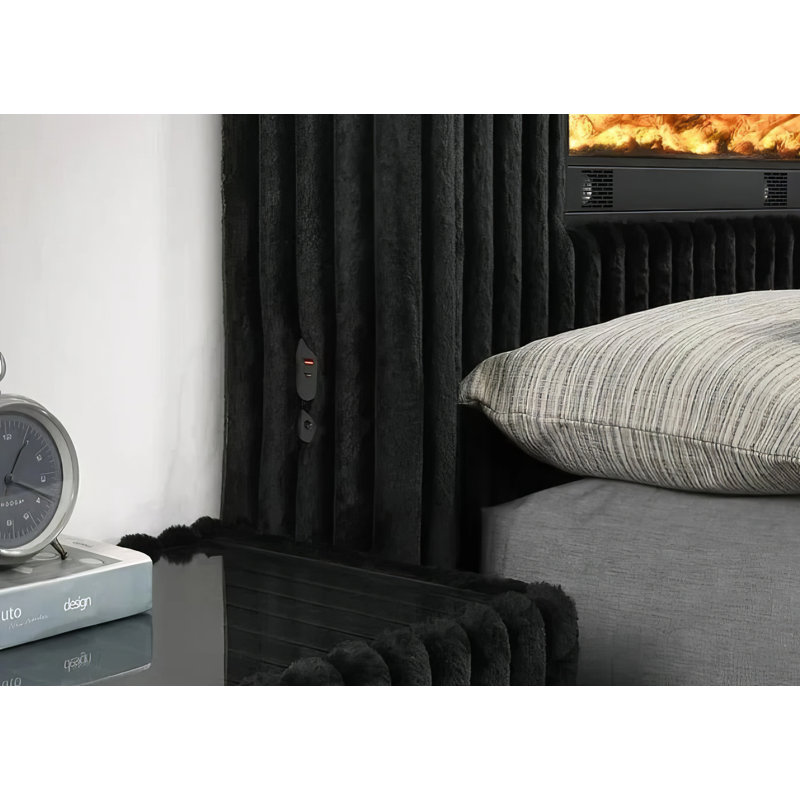 Henna Black 5 Piece Bedroom King, Black, King