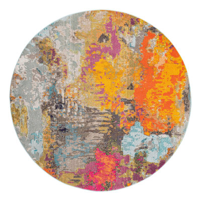 Washable Abstract Indoor Rug