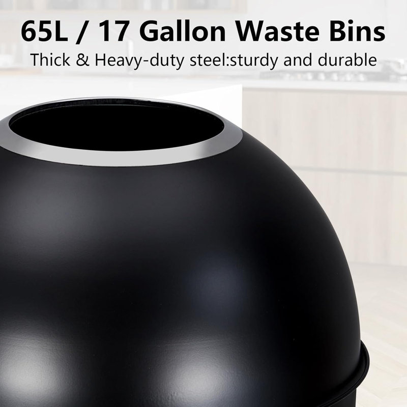 Grande poubelle de restaurant en acier inoxydable 17Gal / 65L
