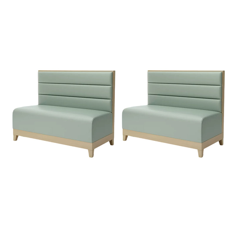 Banc rembourré en similicuir Modern Simple, Vert clair